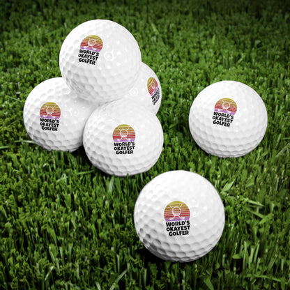 World's Okayest Golfer Custom Golf Balls (6 Pack)