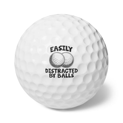 Easily Distracted By Balls Custom Golf Balls (6 Pack)