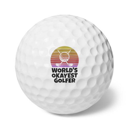 World's Okayest Golfer Custom Golf Balls (6 Pack)