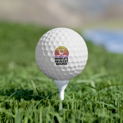 World's Okayest Golfer Custom Golf Balls (6 Pack)