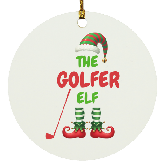 The Golfer Elf Christmas Ornament