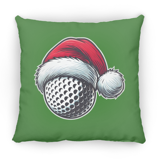 Golf Ball Santa Hat Christmas Throw Pillow