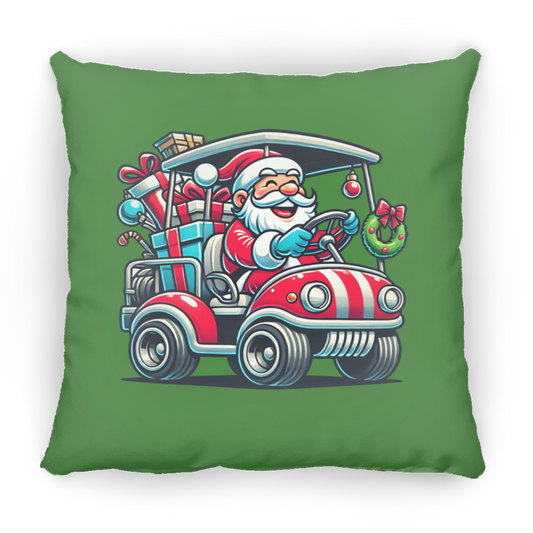 Santa's New Sleigh Christmas Throw Pillow