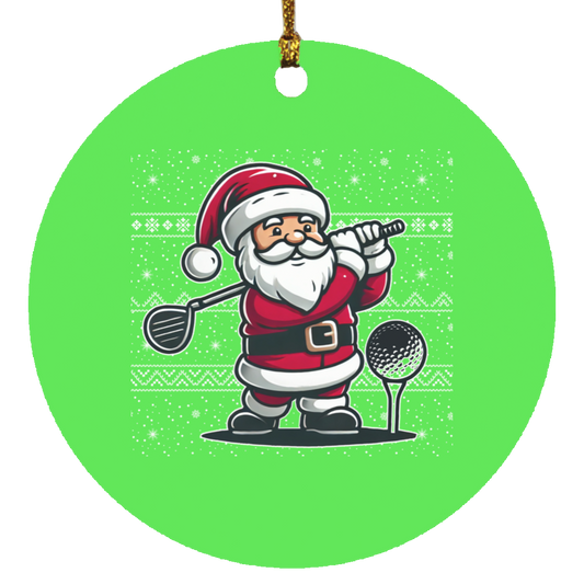 Santa's Tee Off Christmas Ornament