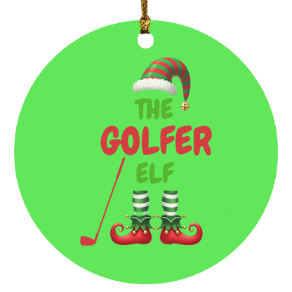 The Golfer Elf Christmas Ornament