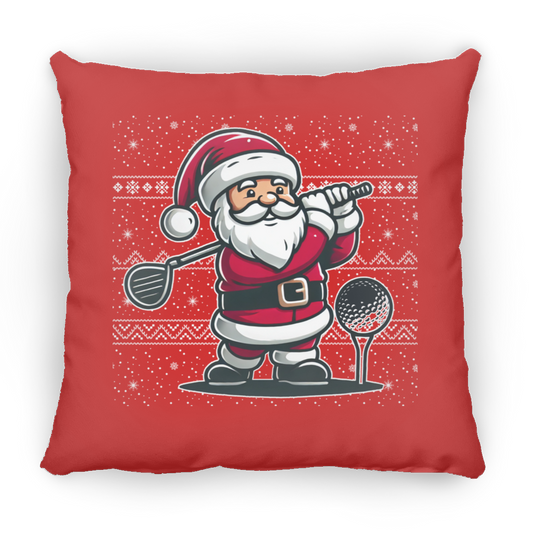 Santa's Tee Off Christmas Throw Pillow