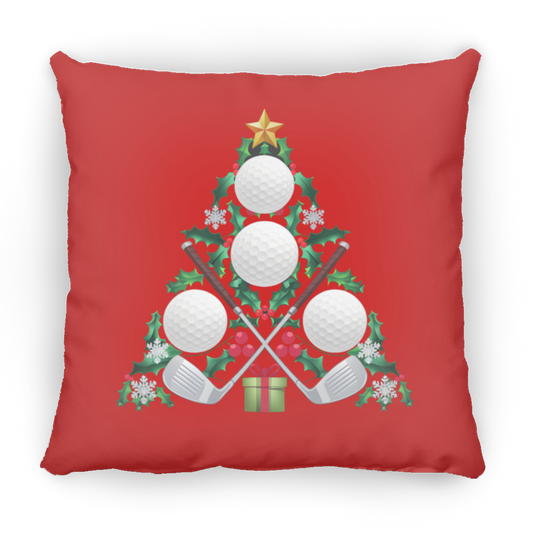 Golfers Christmas Tree Christmas Throw Pillow